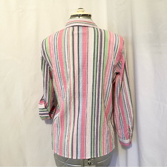 Alfred Dunner Striped Button Down Blouse 14P - Picture 5 of 9